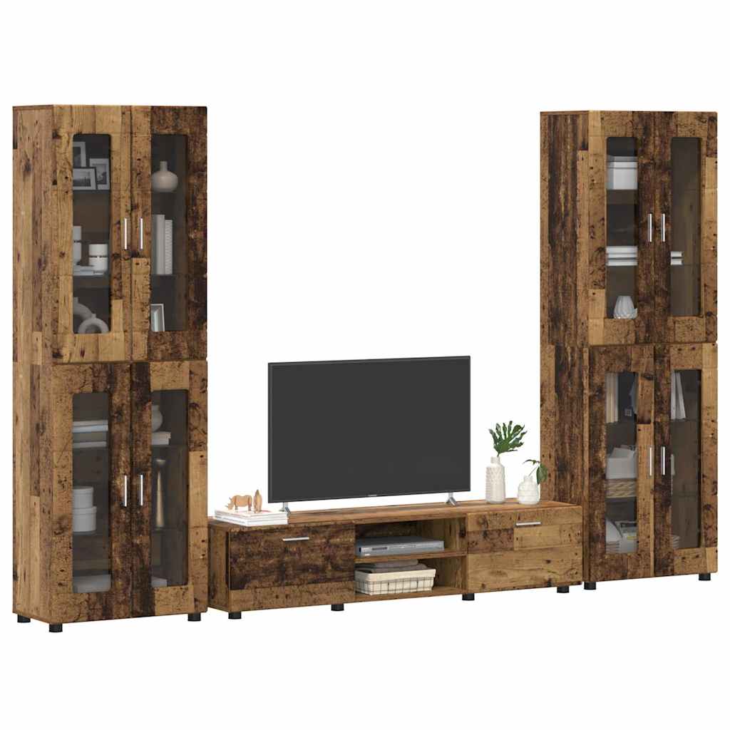 Set TV komoda FLORIN 3 pcs Staro drvo Konstruirano drvo