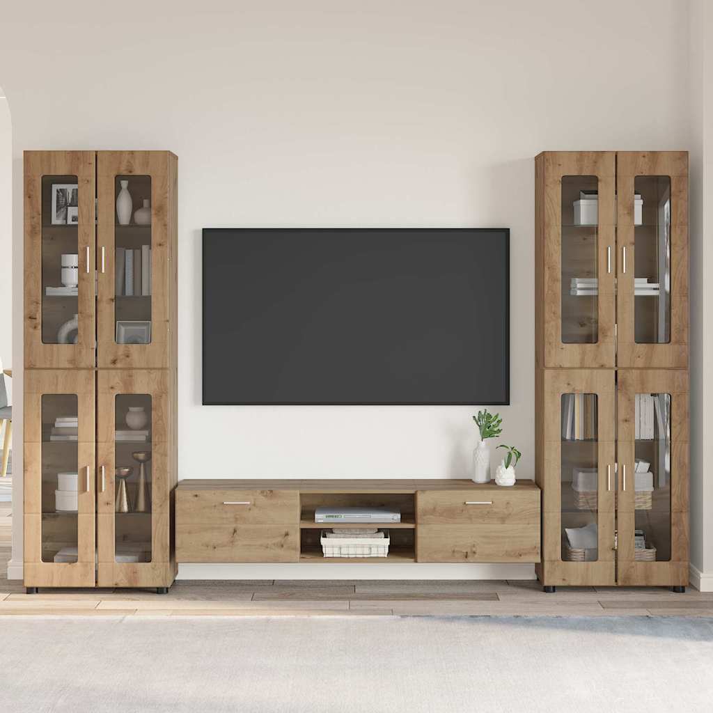 Set TV komoda FLORIN 3 pcs Umjetnički hrast Konstruirano drvo