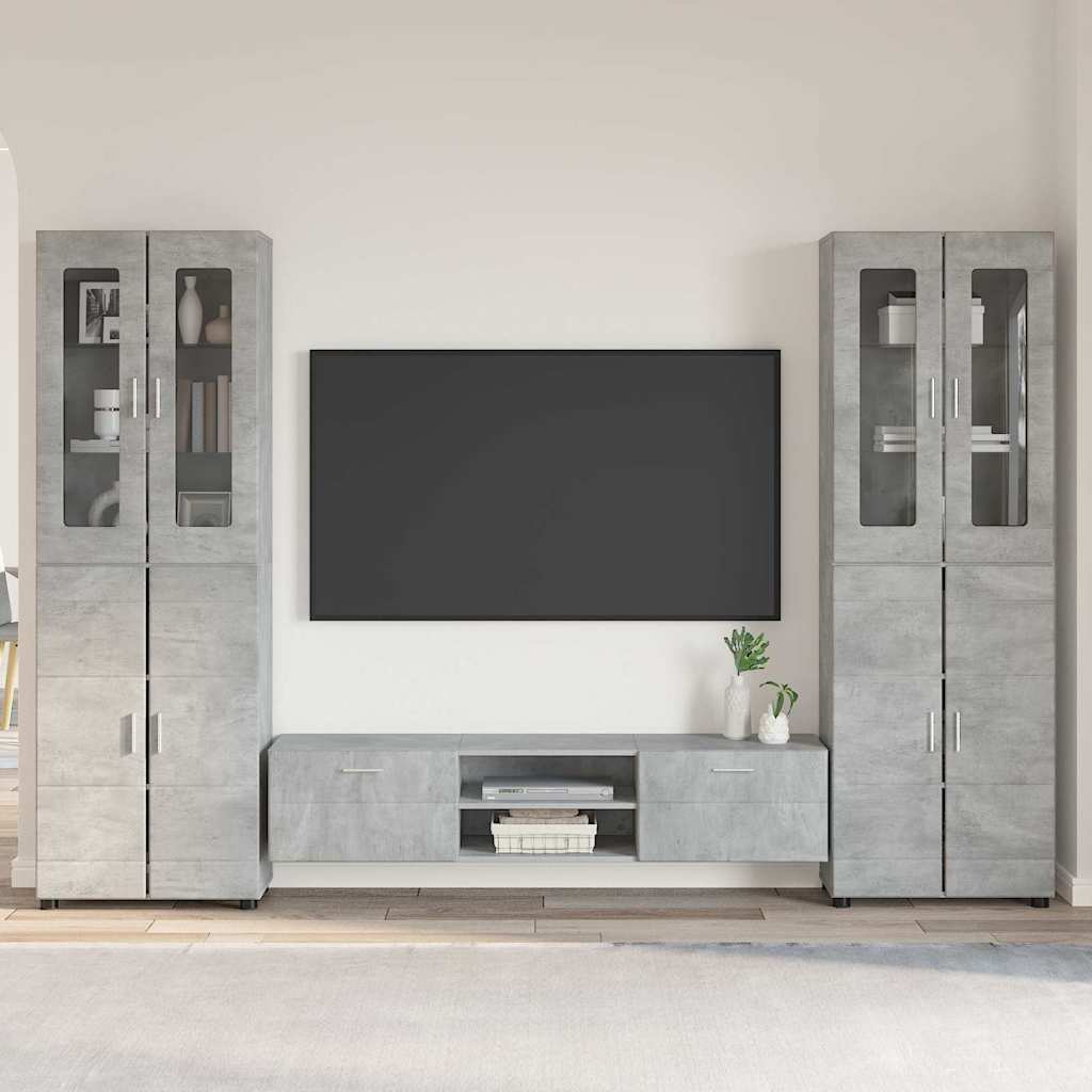 Set TV komoda FLORIN 3 kom. Betonski sivi Konstruirano drvo