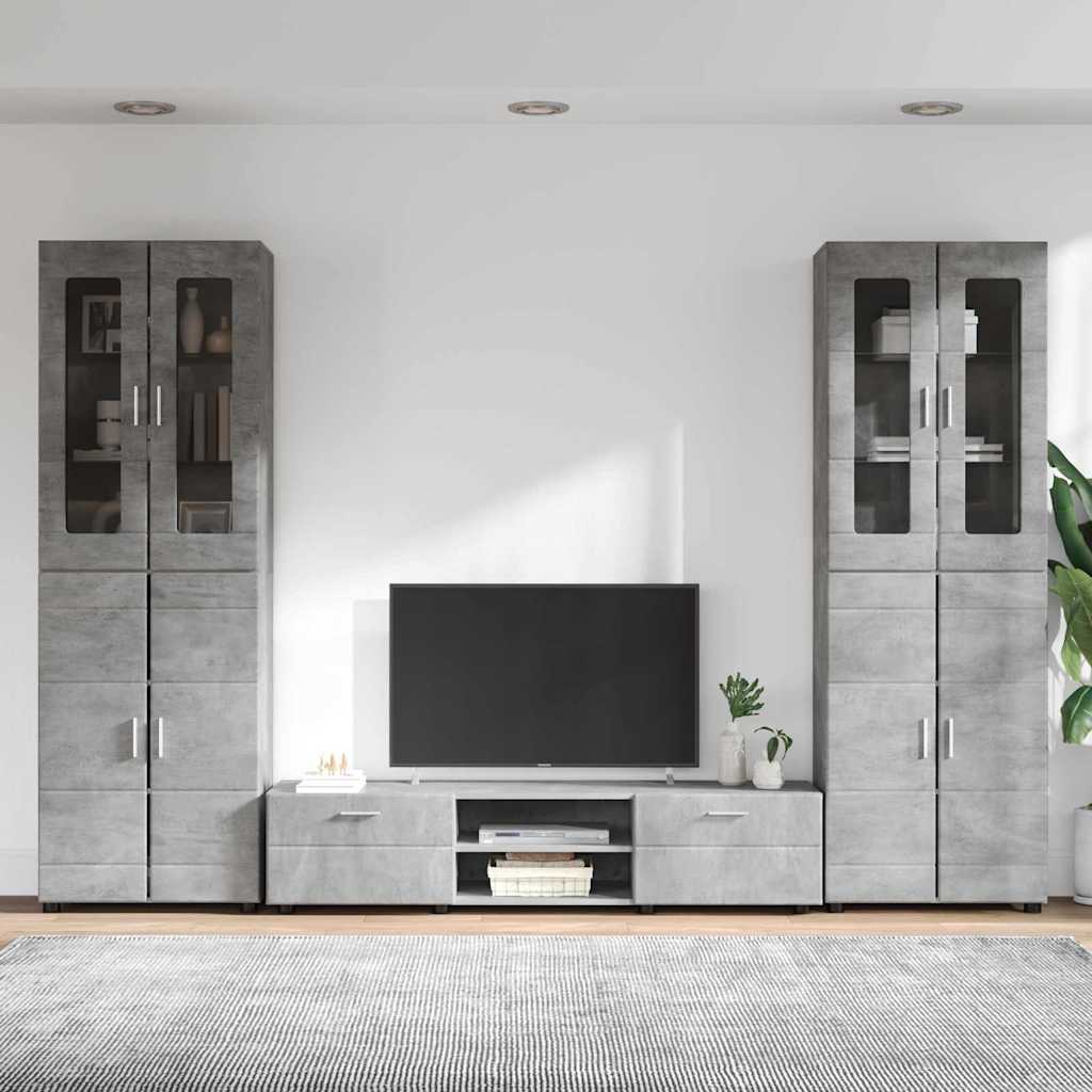 Set TV komoda FLORIN 3 kom. Betonski sivi Konstruirano drvo
