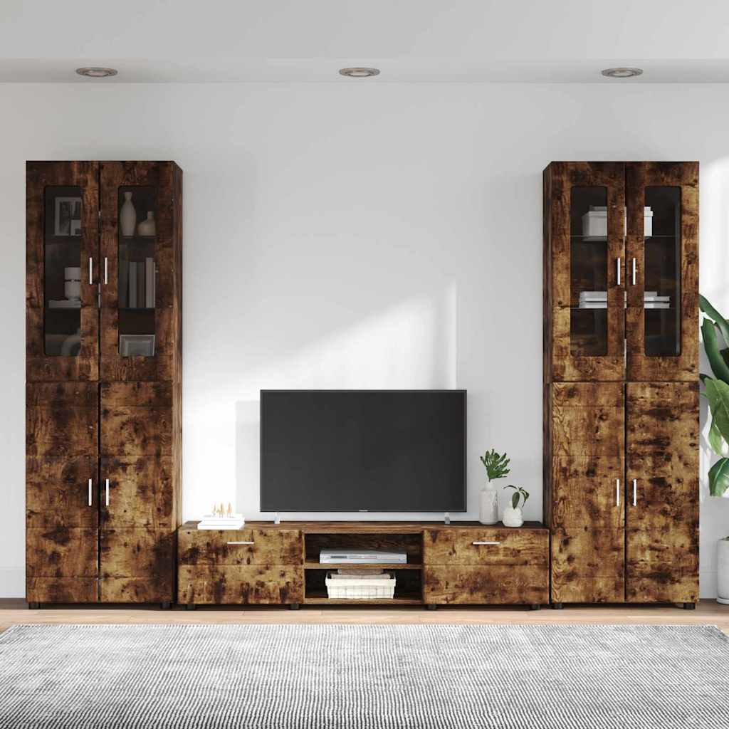 Set TV komoda FLORIN 3 pcs Dimljeni hrast Konstruirano drvo