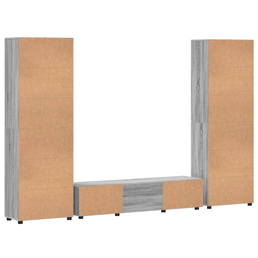 Set TV komoda FLORIN 3 pcs Siva Sonoma Konstruirano drvo