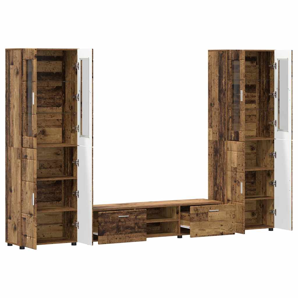 Set TV komoda FLORIN 3 pcs Staro drvo Konstruirano drvo