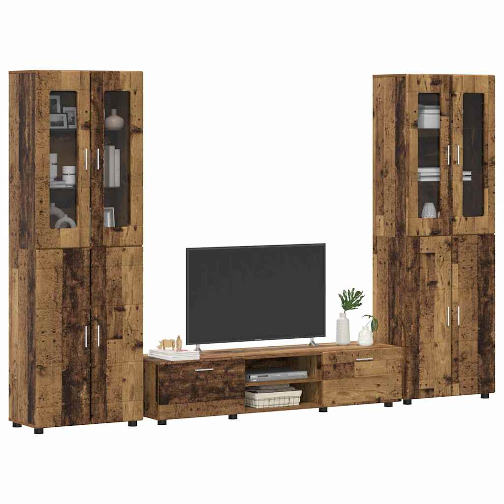 Set TV komoda FLORIN 3 pcs Staro drvo Konstruirano drvo
