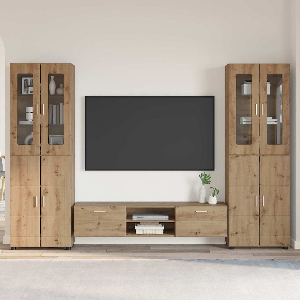 Set TV komoda FLORIN 3 pcs Umjetnički hrast Konstruirano drvo