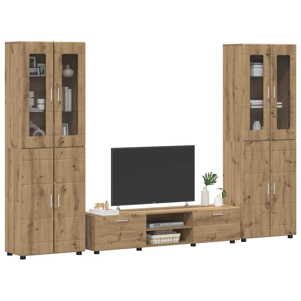 Set TV komoda FLORIN 3 pcs Umjetnički hrast Konstruirano drvo