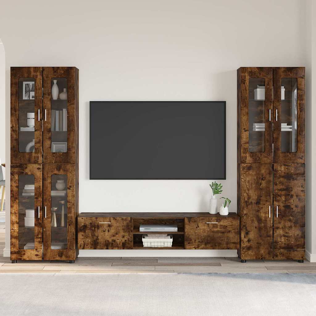 Set TV komoda FLORIN 3 pcs Dimljeni hrast Konstruirano drvo