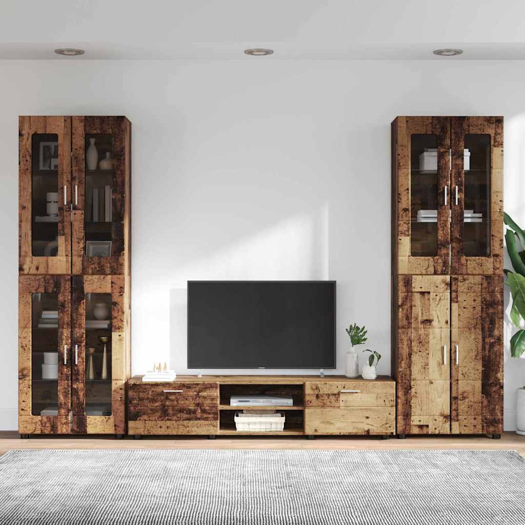 Set TV komoda FLORIN 3 pcs Staro drvo Konstruirano drvo