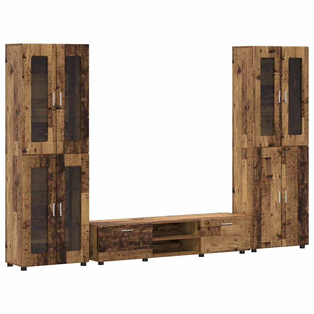 Set TV komoda FLORIN 3 pcs Staro drvo Konstruirano drvo