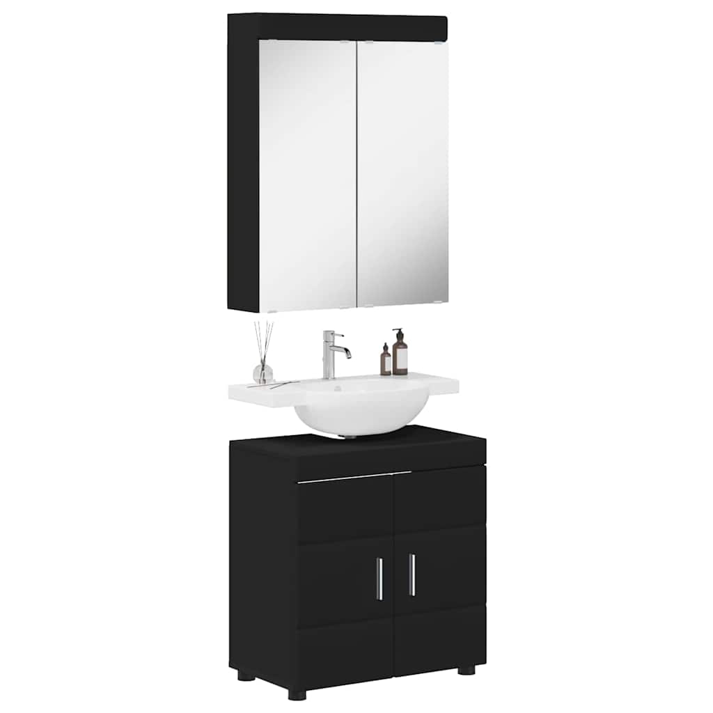 Set namještaja za kupaonicu TULUM 2 pcs Crna 60 x 34 x 63 cm