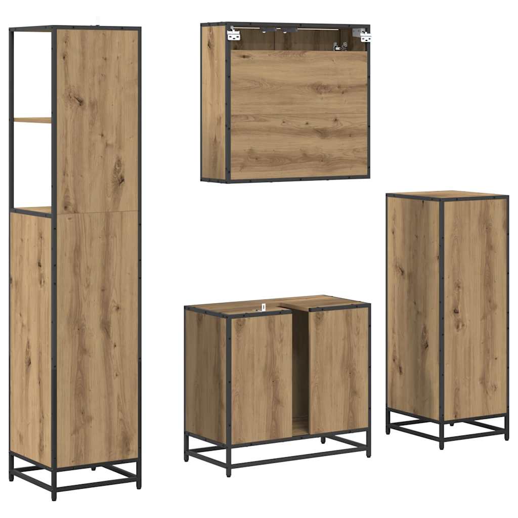 Set namještaja za kupaonicu s ladicama 4 pcs Umjetnički hrast