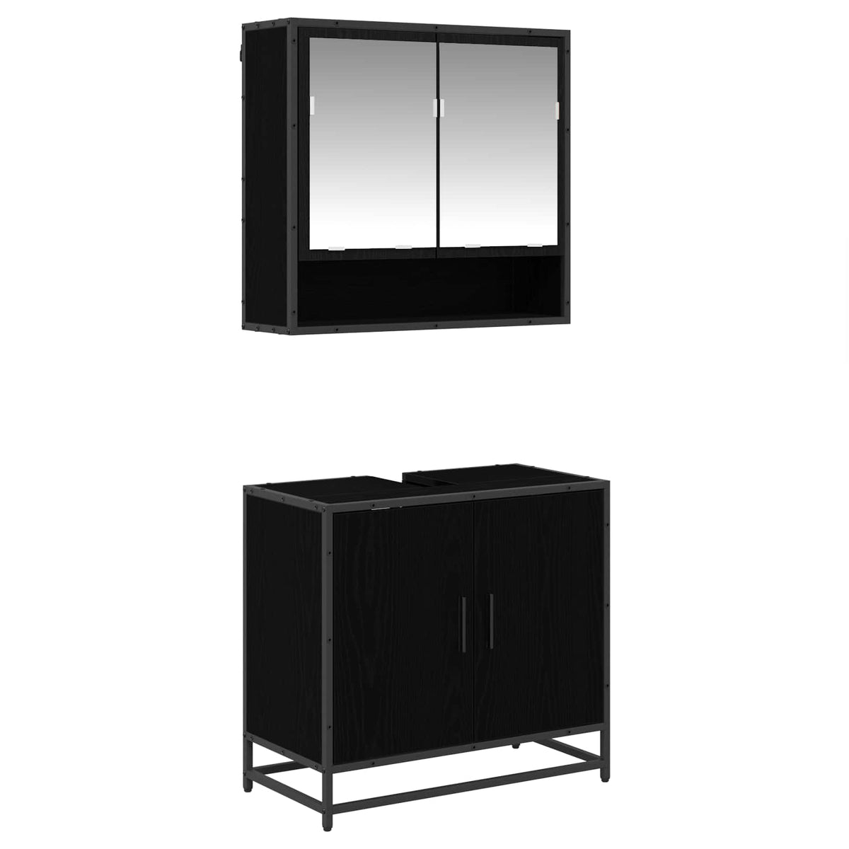 Set namještaja za kupaonicu 2 kom. Crni hrast 65 x 33 x 60 cm
