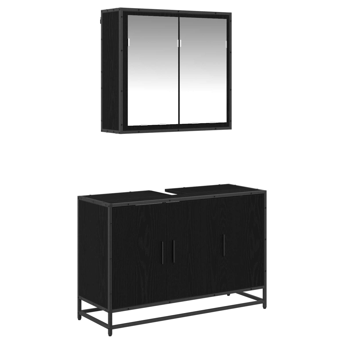 Set namještaja za kupaonicu 2 kom. Crni hrast 90 x 33 x 60 cm