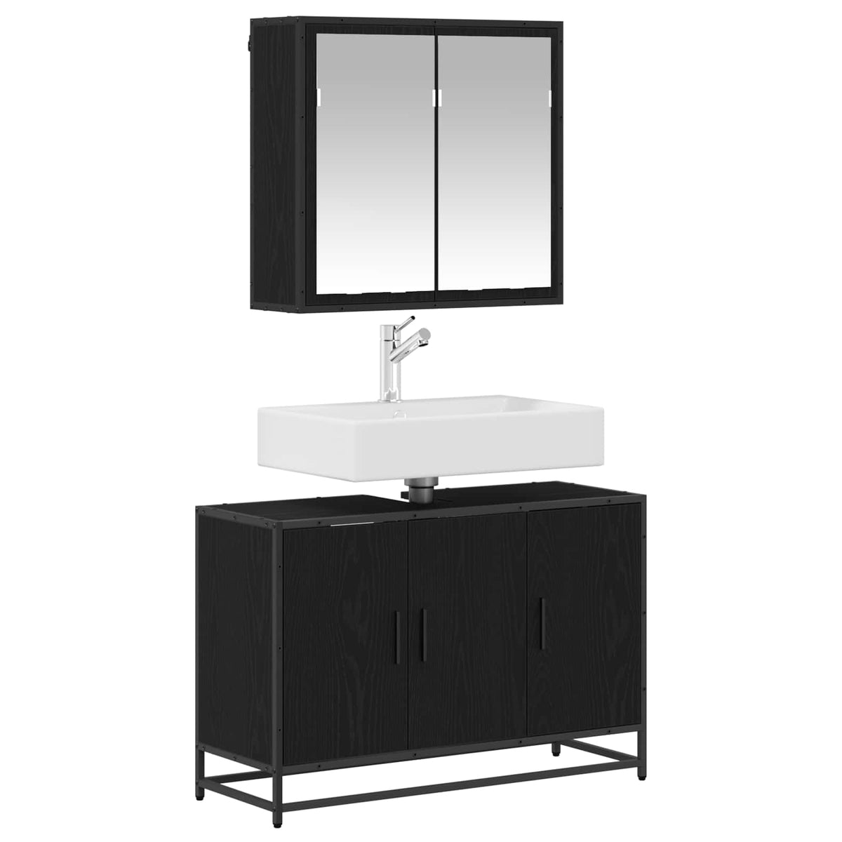 Set namještaja za kupaonicu 2 kom. Crni hrast 90 x 33 x 60 cm