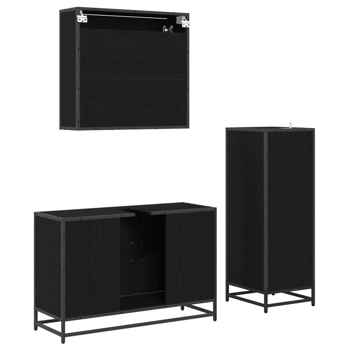 Set namještaja za kupaonicu 3 kom. Crni hrast 90 x 33 x 60 cm