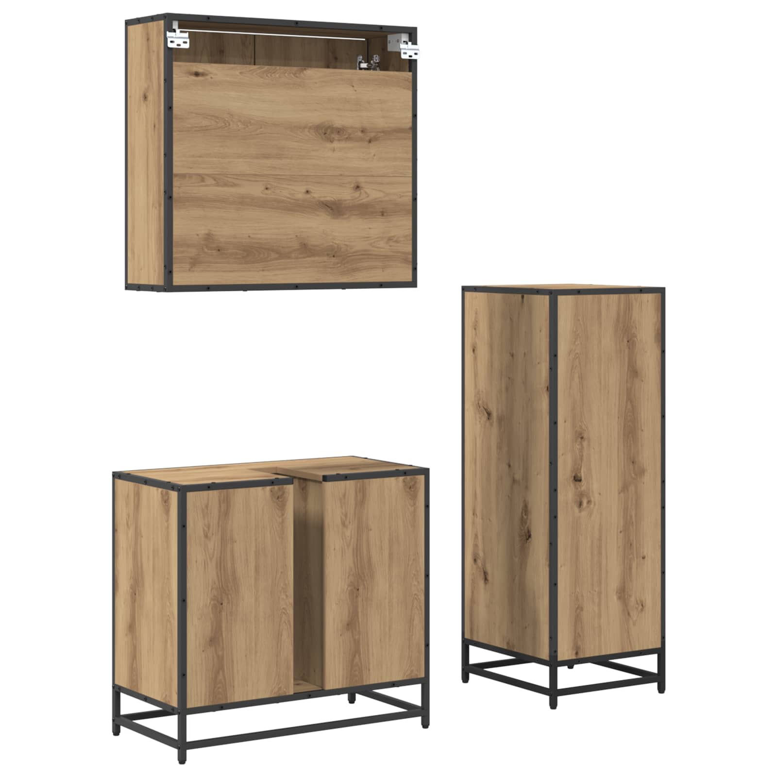Set namještaja za kupaonicu s ladicama 3 pcs Umjetnički hrast