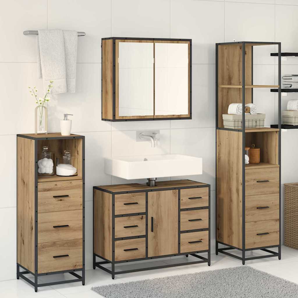 Set namještaja za kupaonicu s ladicama 3 pcs Umjetnički hrast