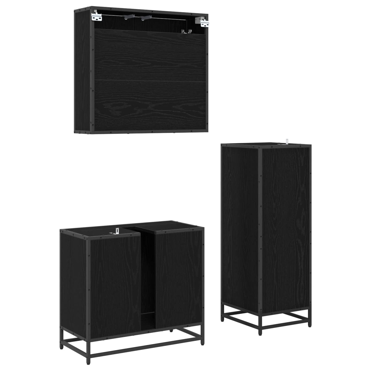 Set namještaja za kupaonicu 3 kom. Crni hrast 65 x 33 x 60 cm