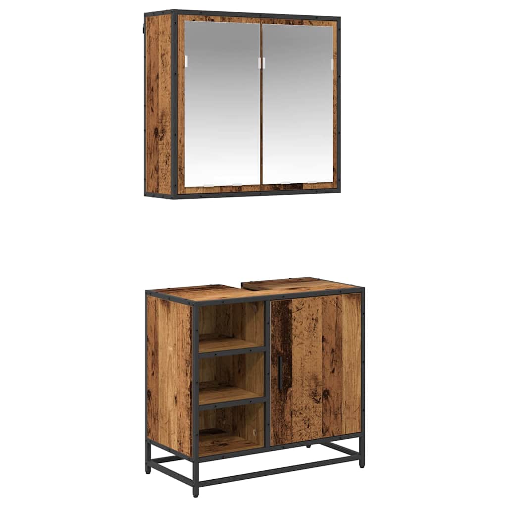 Set namještaja za kupaonicu 2 pcs Staro drvo Konstruirano drvo