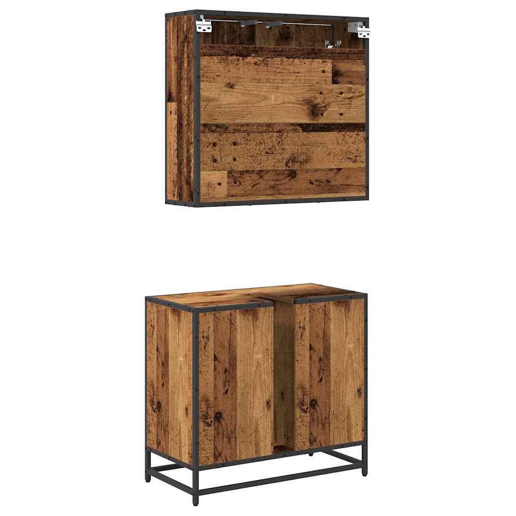 Set namještaja za kupaonicu 2 pcs Staro drvo Konstruirano drvo