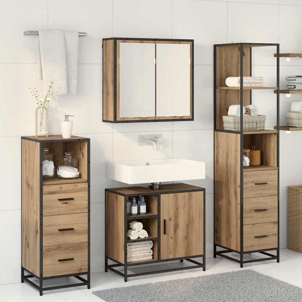 Set namještaja za kupaonicu s ladicama 3 pcs Umjetnički hrast