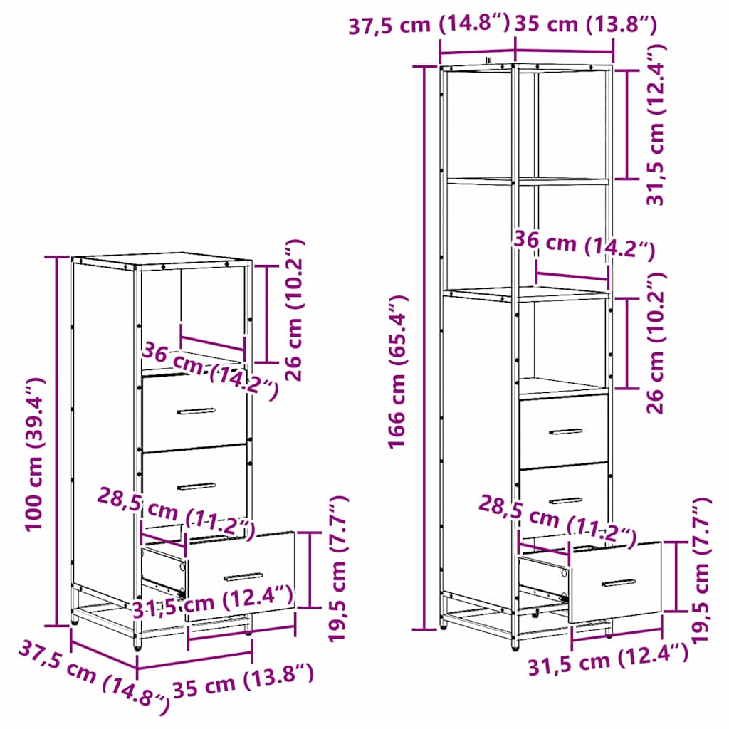 Set namještaja za kupaonicu 4 kom. Crni hrast 65 x 33 x 60 cm