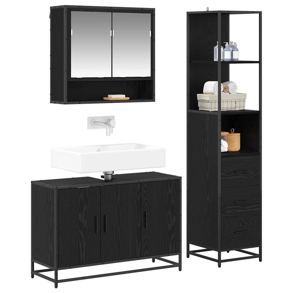 Set namještaja za kupaonicu 3 kom. Staro drvo 90 x 33 x 60 cm