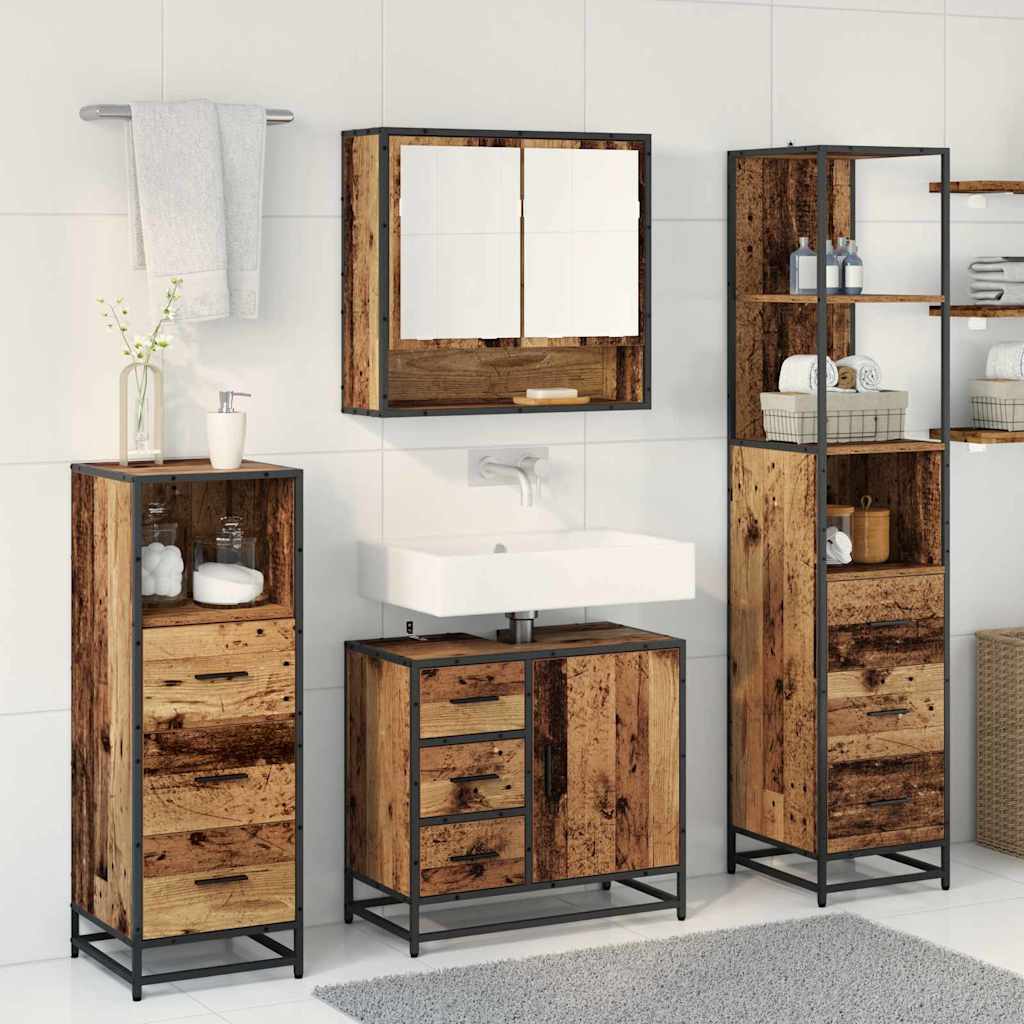 Set namještaja za kupaonicu 4 kom. Staro drvo 65 x 33 x 60 cm