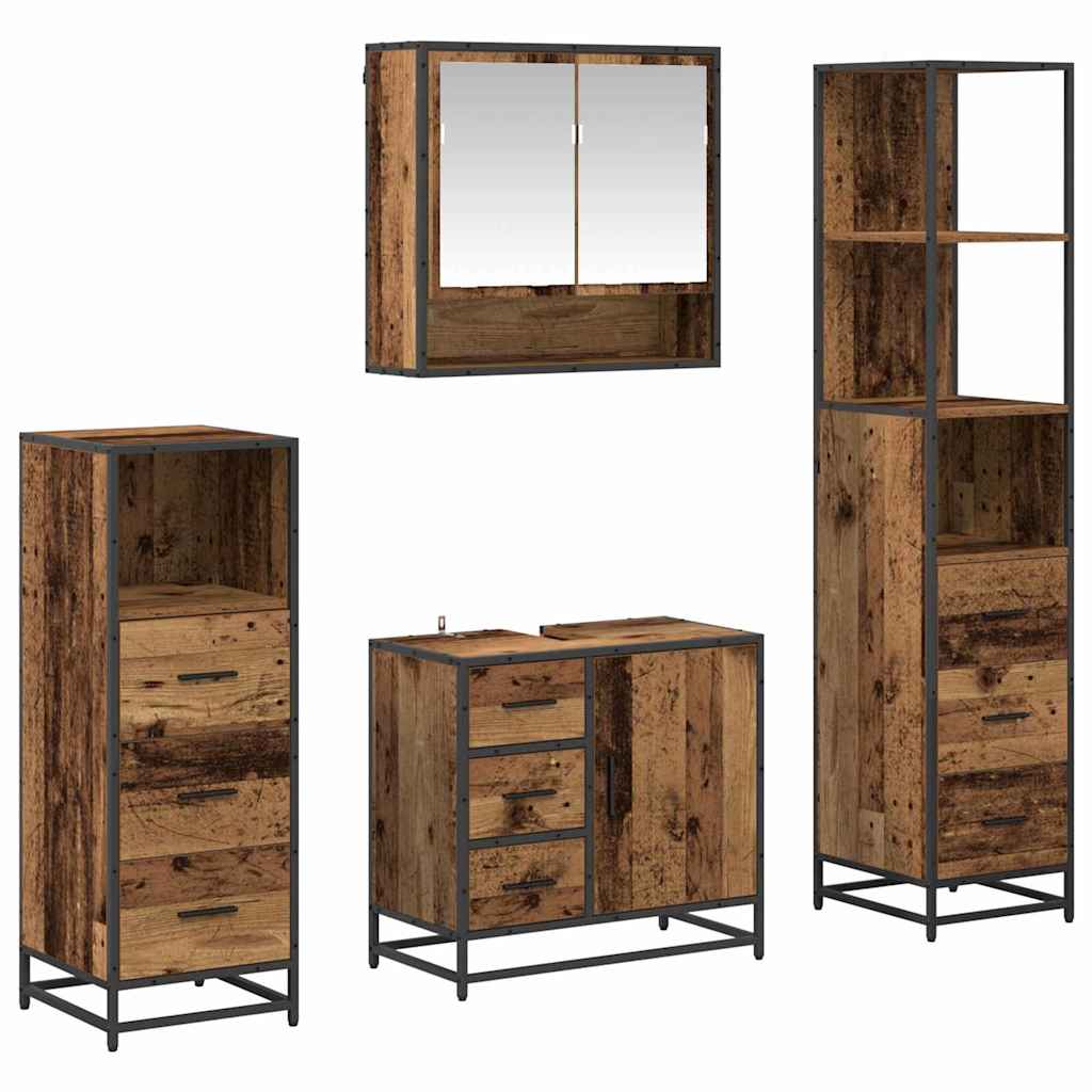 Set namještaja za kupaonicu 4 kom. Staro drvo 65 x 33 x 60 cm