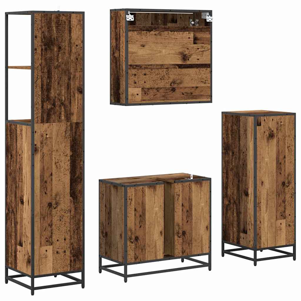 Set namještaja za kupaonicu 4 kom. Staro drvo 65 x 33 x 60 cm