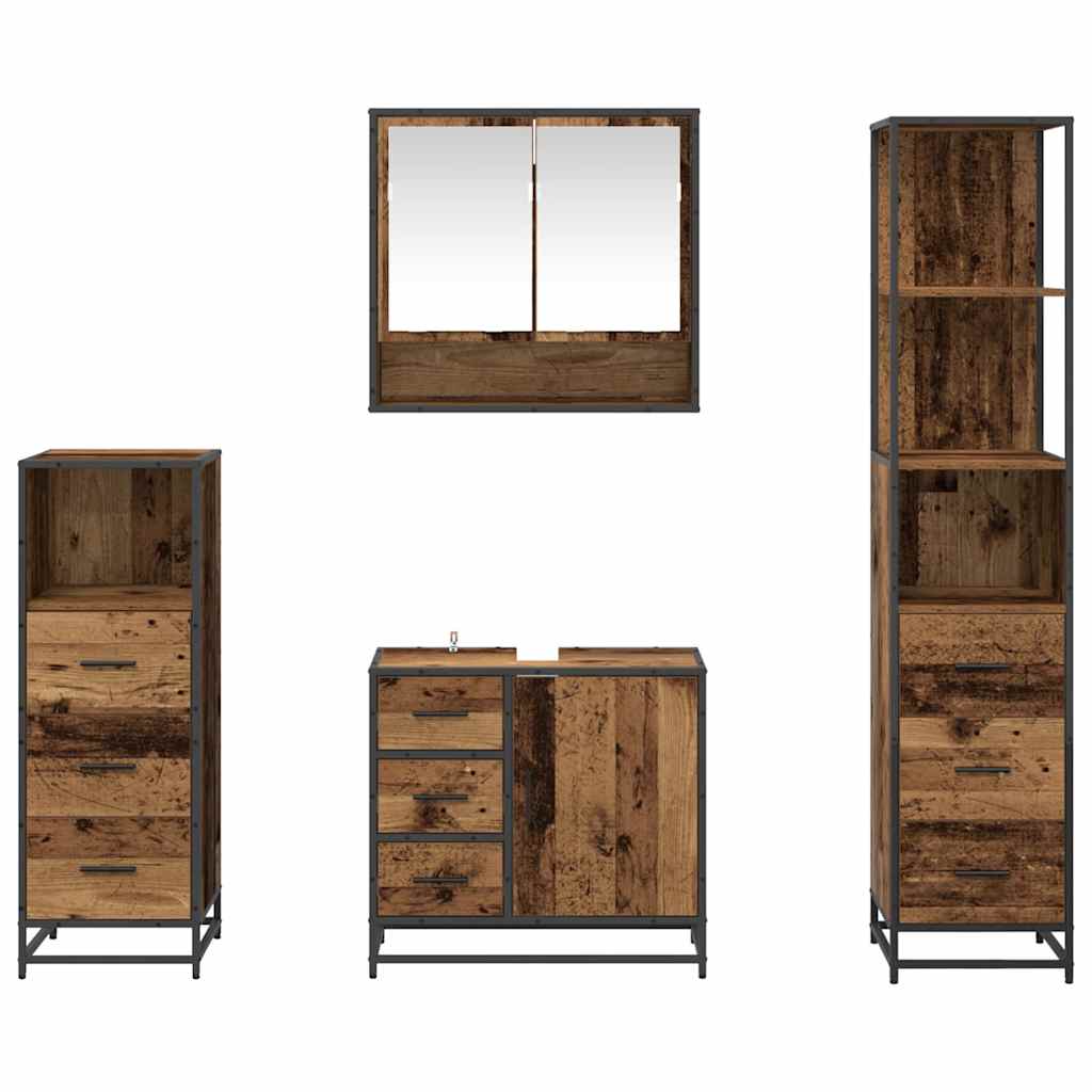Set namještaja za kupaonicu 4 kom. Staro drvo 65 x 33 x 60 cm
