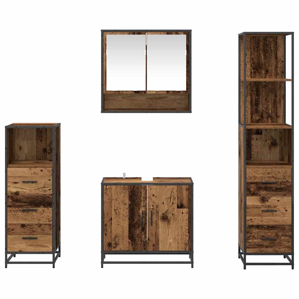 Set namještaja za kupaonicu 4 kom. Staro drvo 65 x 33 x 60 cm