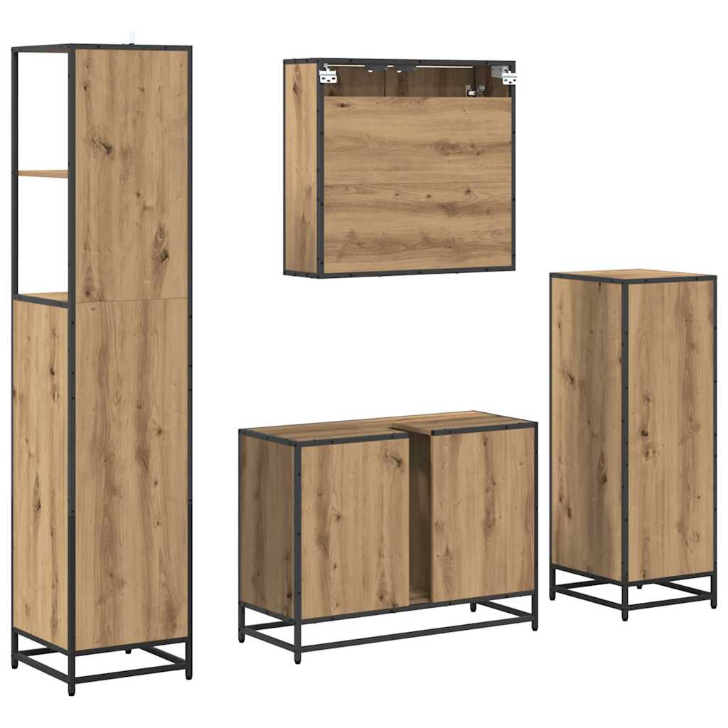 Set namještaja za kupaonicu s ladicama 4 pcs hrast artisan