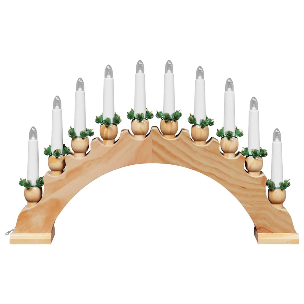 Božićni Svijećnjak s 10 LED Svijećama Smeđa 47 x 5 x 29 cm