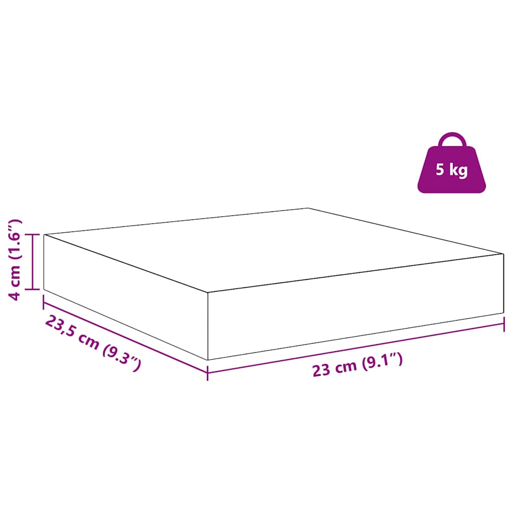 Polica na zidu Zidne Crvena 23 x 23,5 x 4 cm Konstruirano drvo