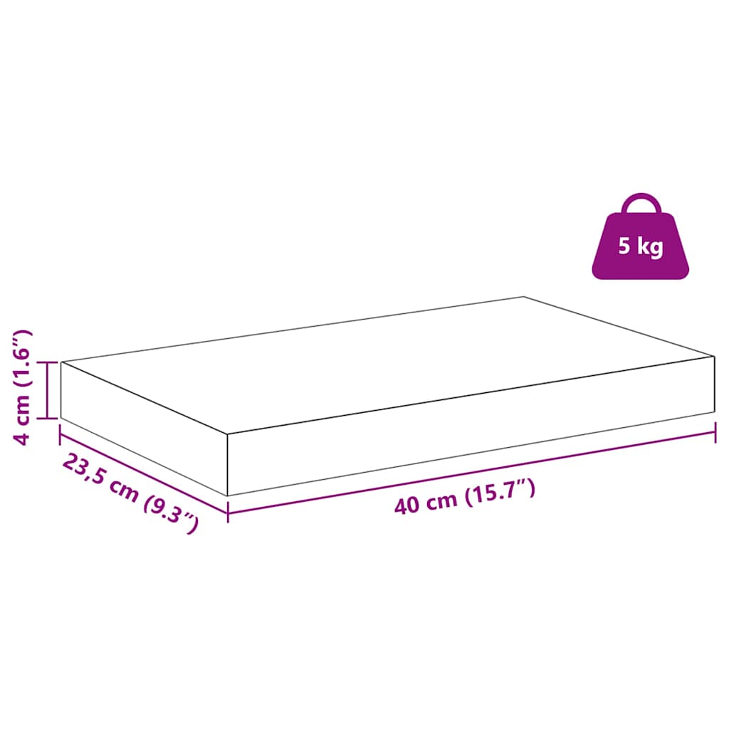 Polica na zidu Zidne Crvena 40 x 23,5 x 4 cm Konstruirano drvo