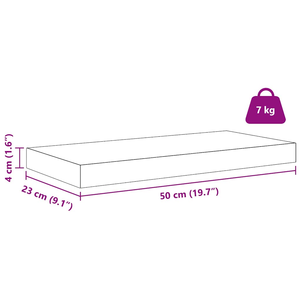 Polica na zidu 4 pcs Crvena 50 x 23 x 4 cm Konstruirano drvo