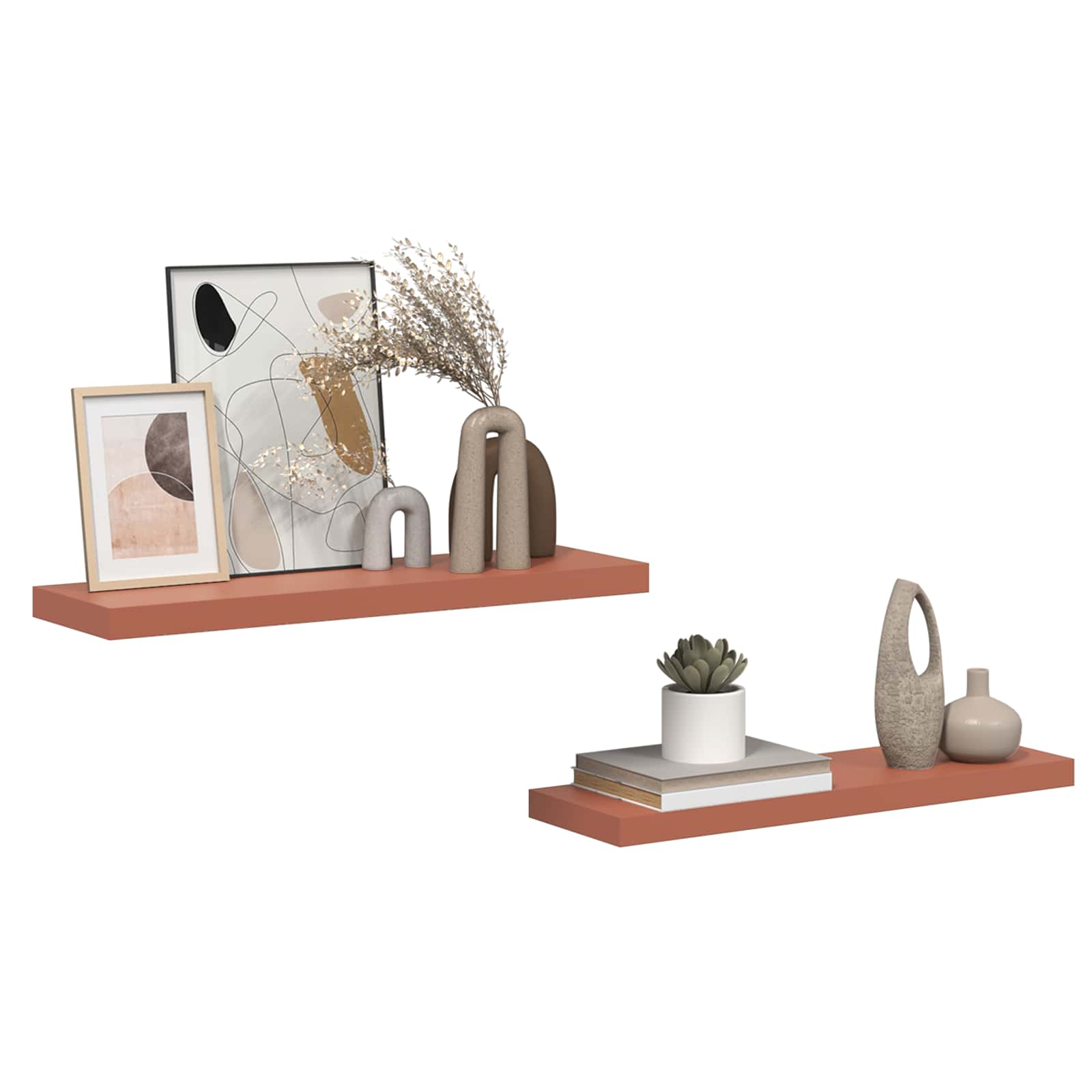 Polica na zidu 2 pcs Crvena 80 x 23,5 x 4 cm Konstruirano drvo