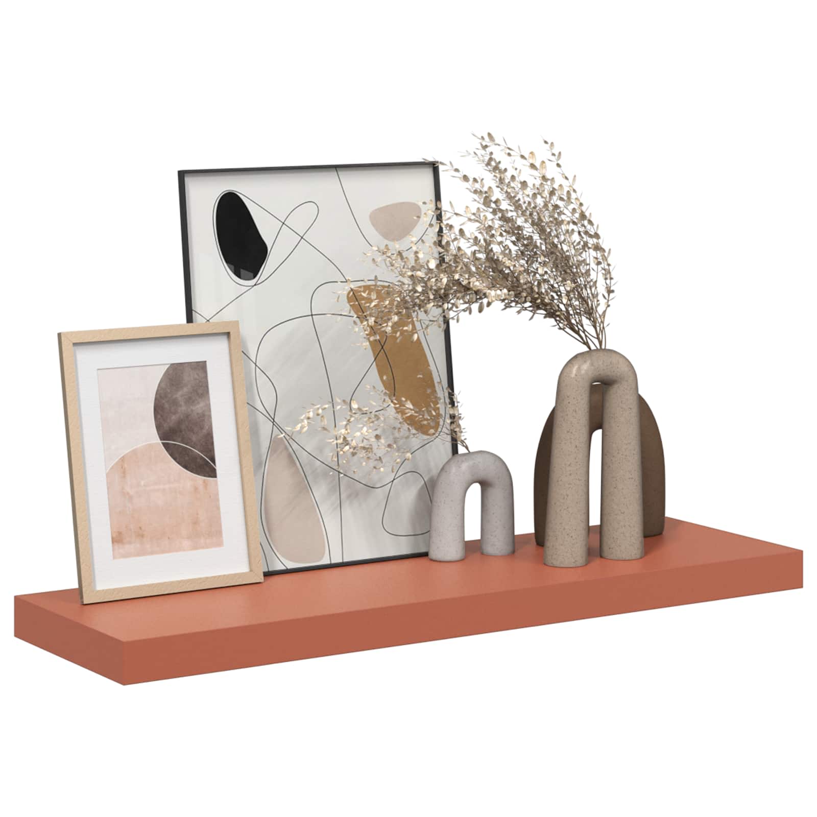 Polica na zidu 4 pcs Crvena 90 x 23,5 x 4 cm Konstruirano drvo