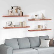 Polica na zidu 4 pcs Crvena 120 x 23,5 x 4 cm Konstruirano drvo