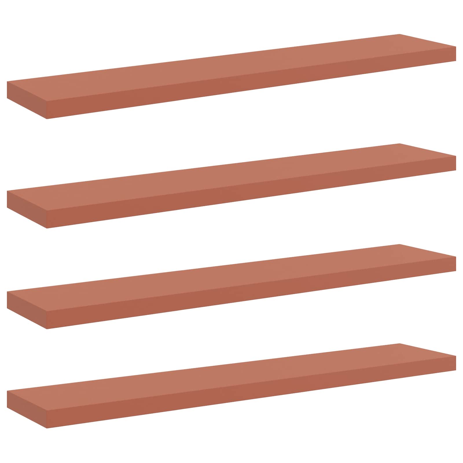 Polica na zidu 4 pcs Crvena 120 x 23,5 x 4 cm Konstruirano drvo