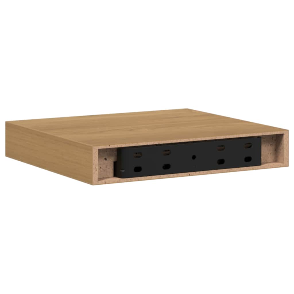 Polica na zidu 4 pcs Smeđa 23 x 23,5 x 4 cm Konstruirano drvo