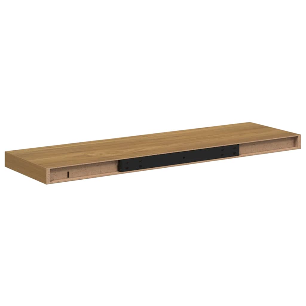 Polica na zidu 2 pcs Smeđa 90 x 23,5 x 4 cm Konstruirano drvo