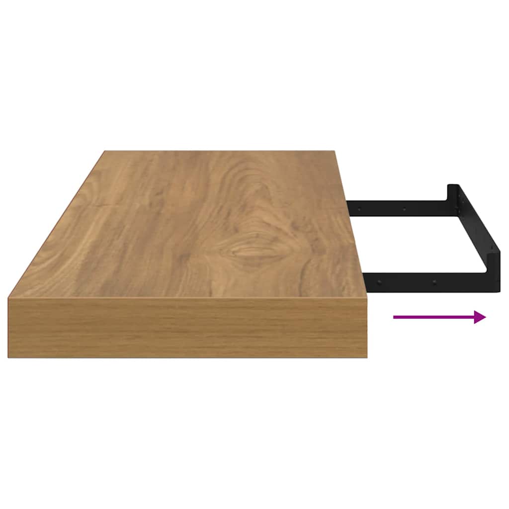 Polica na zidu 4 pcs Smeđa 90 x 23,5 x 4 cm Konstruirano drvo