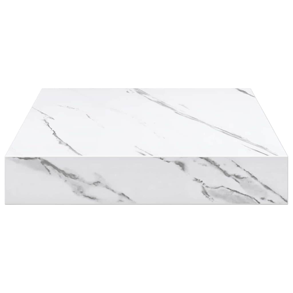 Polica na zidu Zidne 2 pcs Bijeli mramor 23 x 23,5 x 4 cm