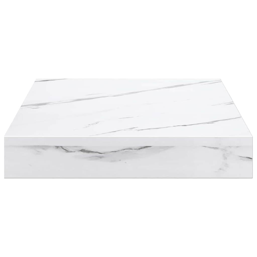 Polica na zidu Zidne 2 pcs Bijeli mramor 23 x 23,5 x 4 cm