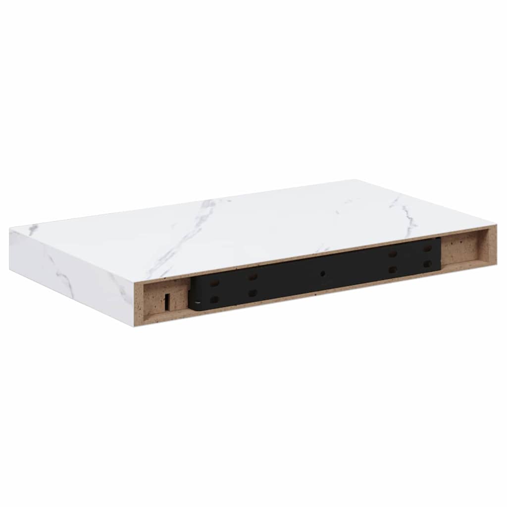 Polica na zidu Zidne 2 pcs Bijeli mramor 40 x 23,5 x 4 cm