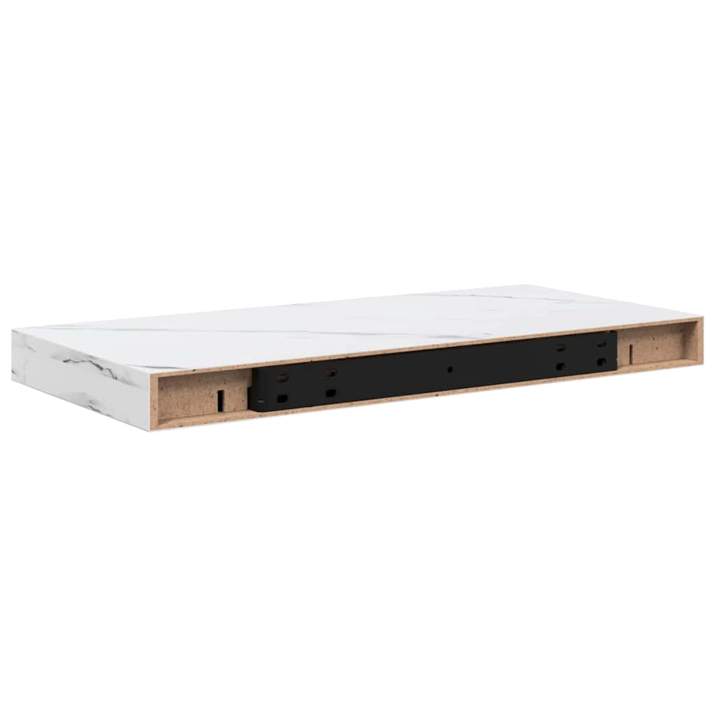 Polica na zidu Zidne 2 pcs Bijeli mramor 50 x 23,5 x 4 cm