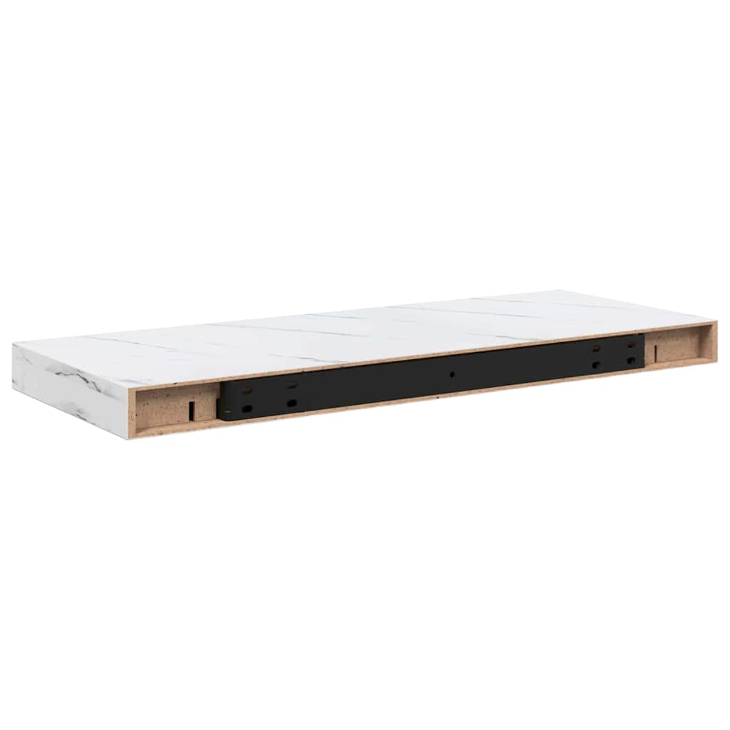 Polica na zidu Zidne 2 pcs Bijeli mramor 60 x 23,5 x 4 cm