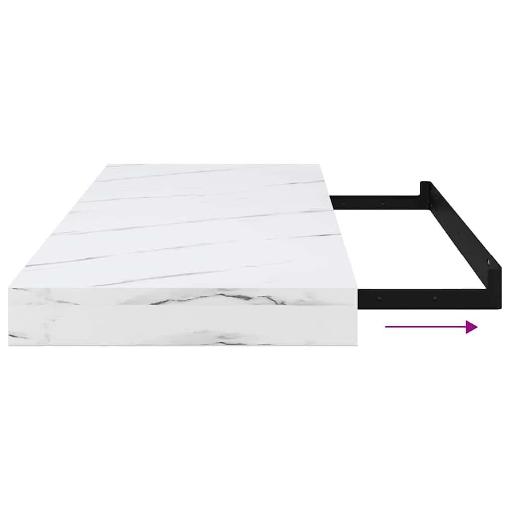 Polica na zidu Zidne 2 pcs Bijeli mramor 60 x 23,5 x 4 cm